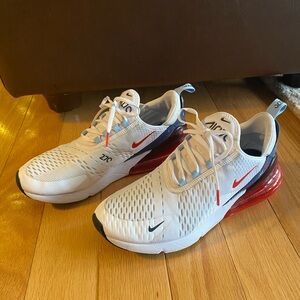 Nike Air 270 White and Red Sneakers